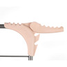 Close-up of pink Beldray washing airer hinge, showing locking clamp detail.