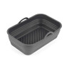 Grey rectangular washing up bowl with integrated handles and ribbed base