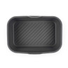 Large grey rectangular roasting tray with raised grill lines, shown from above