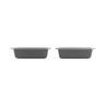 Set of 2 grey non-stick loaf tins, side view