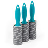 Pack of three Beldray lint rollers with teal handles, each with 60 sheets for removing pet hair and dust