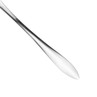 Stainless steel spoon handle on white background