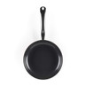 Non-stick black frying pan, top view