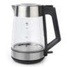 1.7 litre glass electric kettle with stainless steel finish and black handle