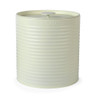 Cream ribbed bread bin with lid, shown on white background
