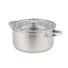 Stainless steel stockpot with glass lid and side handles