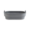 Grey plastic washing up bowl with handles, shown empty on white background