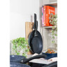 28cm blue-grey non-stick fry pan with stone coating, shown in packaging.