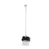 Grey upright dustpan and long-handled broom set for home cleaning