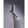 Grey portable Bluetooth speakers with fabric cover, two units shown stacked