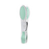 Single translucent clothes peg with green grip, shown upright.