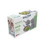 Salter Marble 4 piece non-stick grey pan set packaging with pans shown