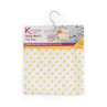 Bee print peg bag with hanger, holds up to 100 pegs, yellow on white fabric, for laundry use