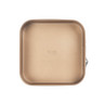 Square gold non-stick cake tin, springform, top down view
