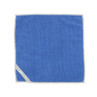 Blue microfibre cleaning cloth with white trim, shown flat against a white background