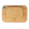 Set of three rectangular bamboo chopping boards with FSC logo, stacked