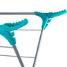 Close-up of Beldray blue laundry airer corner with large plastic grip