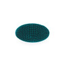 Blue silicone oval brush with short bristles, top view