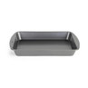 Grey non-stick rectangular baking tray shown from above
