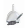 White dustpan and grey-handled brush set