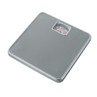 Silver mechanical bathroom scale with textured platform, angled to show dial display