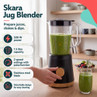 Skara black jug blender with 1.5 litre capacity and 2 speed pulse function
