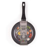 Grey marble ceramic 24cm frying pan in packaging, non-stick, with black handle