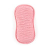 Mint green textured cleaning pad, rectangle with rounded corners, top view.