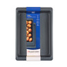 Grey 2-piece baking tray and roaster set in retail packaging, front view