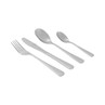Four-piece stainless steel cutlery set: fork, knife, dessert spoon and teaspoon