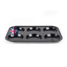 Non-stick 6-cup muffin tray, black, with Made in UK badge