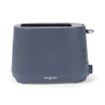 Blue 2-slice toaster with ribbed design, side buttons and lever, Progress brand logo