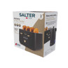 Salter Alchemy 4-slice toaster retail box, black and gold, high-res product packaging