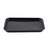 Large black speckled enamel oven tray with rounded corners, shown from above.