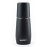 Black Salter grinder with matte finish, front view.