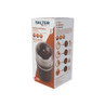 Salter coffee and spice grinder retail packaging, showing product features and grinding options