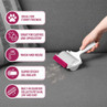Pet hair gel roller removing lint from grey sofa