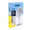 Beldray telescopic LED mirror in chrome, double sided with magnification, retail box.
