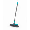Blue and grey angled broom with long handle