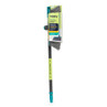 Anti-bac telescopic broom with extra soft bristles, in packaging, front view.
