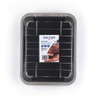 Grey non-stick roasting tin with rack, Salter Essentials. Packaged, top view.