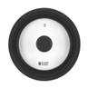 Russell Hobbs glass saucepan lid with black silicone rim, top view