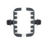 Replacement black and grey clip for vacuum cleaner brush roller, shown on white background
