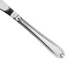 Stainless steel table knife handle, polished finish, shown close-up on white background