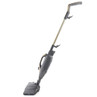 Electric steam mop in grey and gold, shown upright on white background
