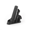 Black vacuum cleaner accessory holder with brush and crevice tool.