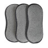 Pack of 3 grey microfibre mop pads with black trim
