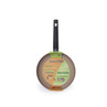 Brown ceramic 24 cm frying pan with black handle, recycled aluminium, front view