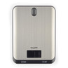 Silver digital kitchen scale with Salter logo, flat design, top-down view.