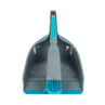 Grey dustpan and blue brush set, brush fits neatly in pan, shown from front